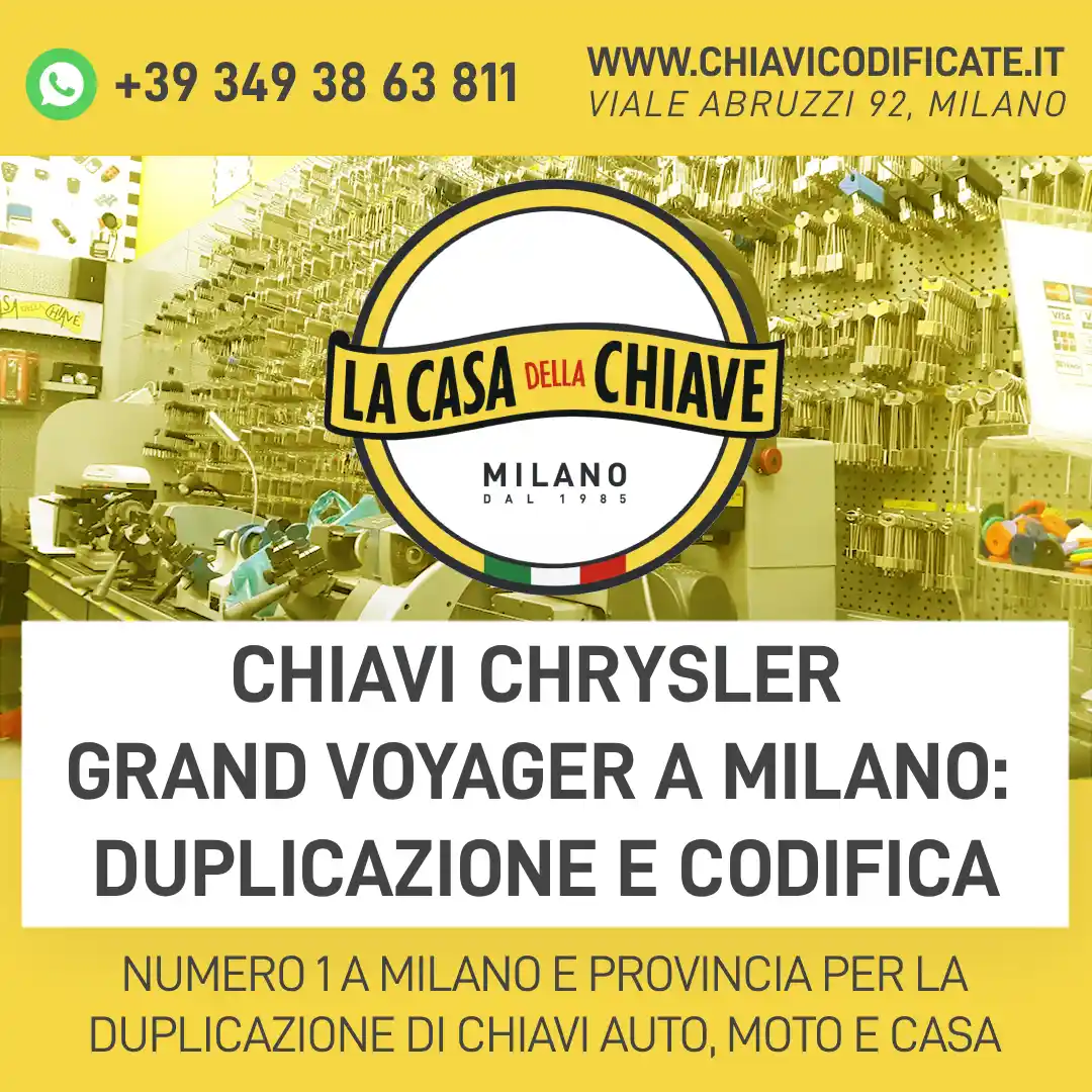 Chiavi Chrysler Grand Voyager a Milano: Duplicazione e Codifica