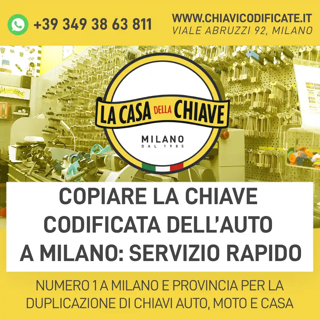 Copiare la chiave codificata dell’auto a Milano: servizio rapido