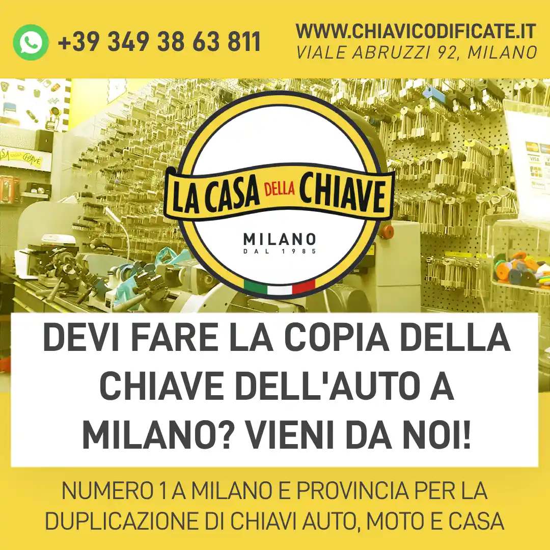 Devi fare la copia della chiave dell'auto a Milano? Vieni da noi!