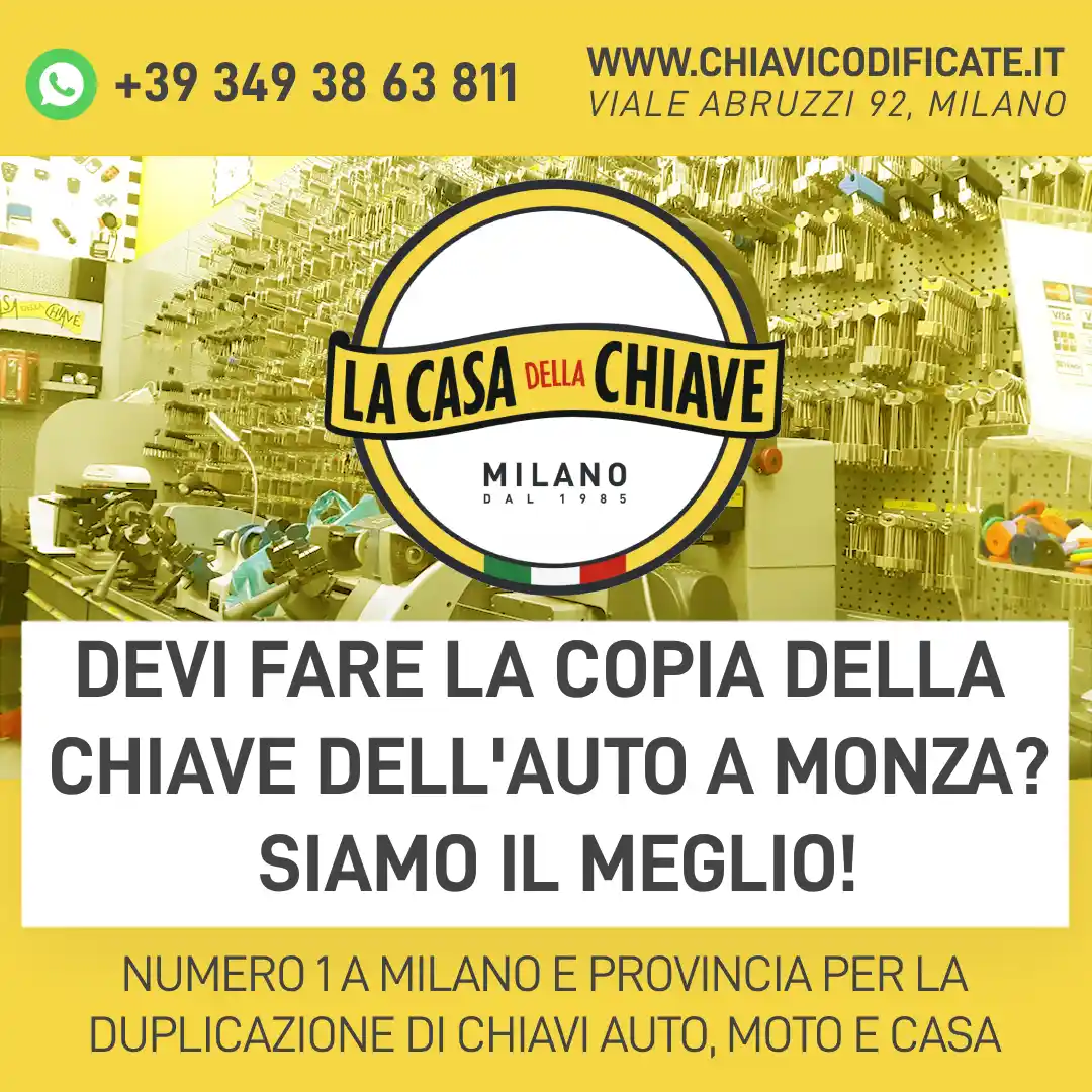 Devi fare la copia della chiave dell'auto a Monza? Siamo il meglio!