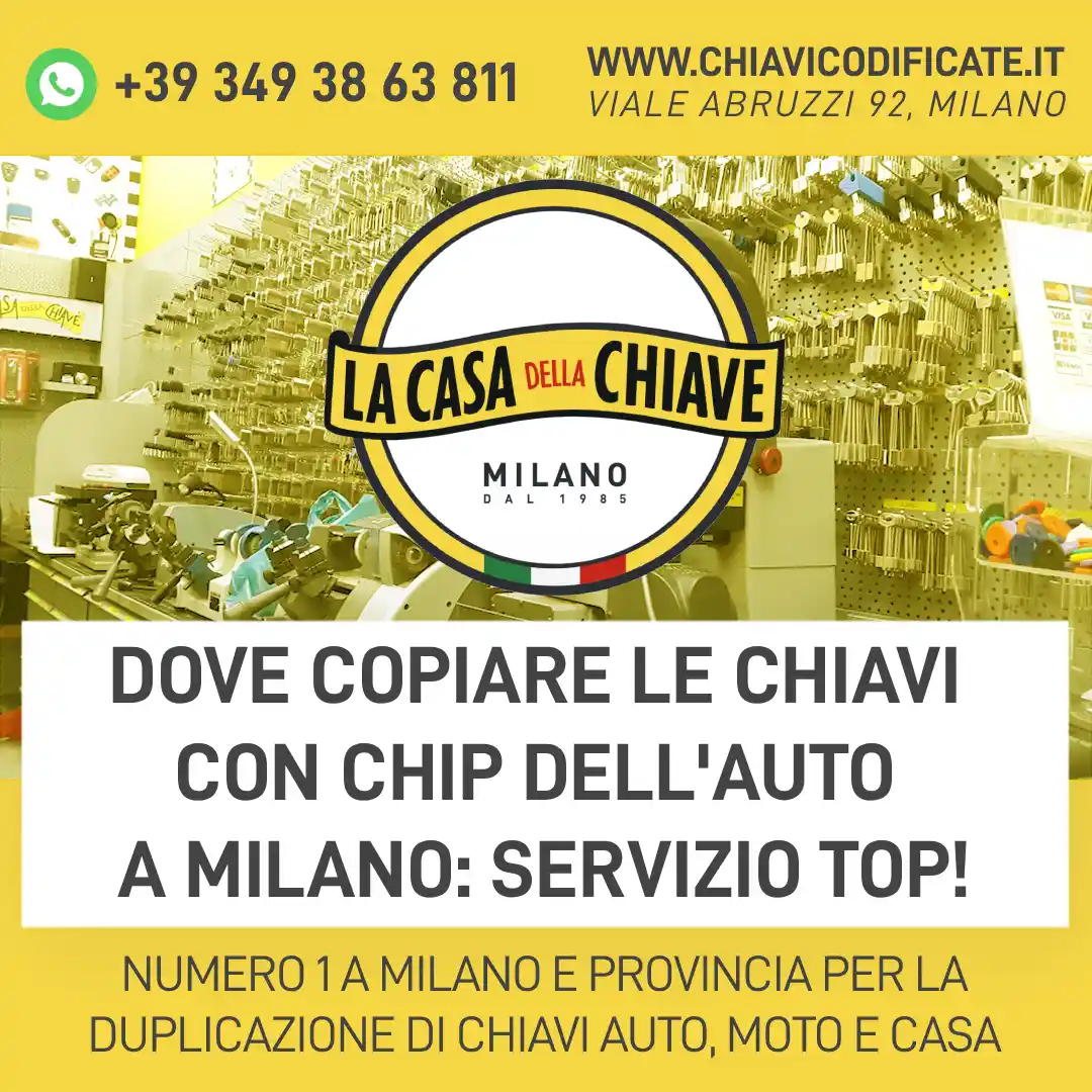 Dove copiare le chiavi con chip dell'auto a Milano: servizio top!