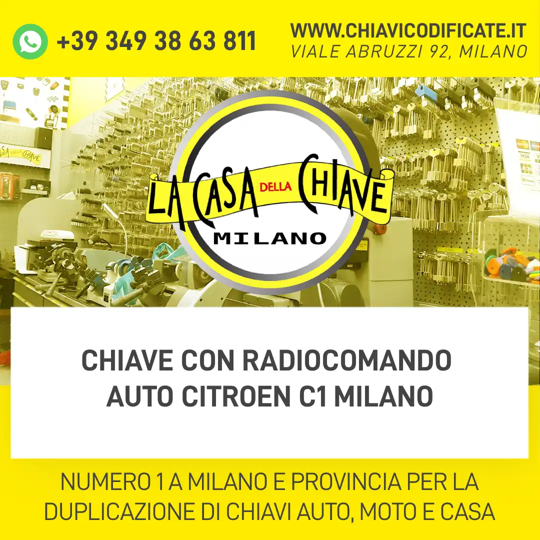 CHIAVE CON RADIOCOMANDO AUTO CITROEN C1 MILANO