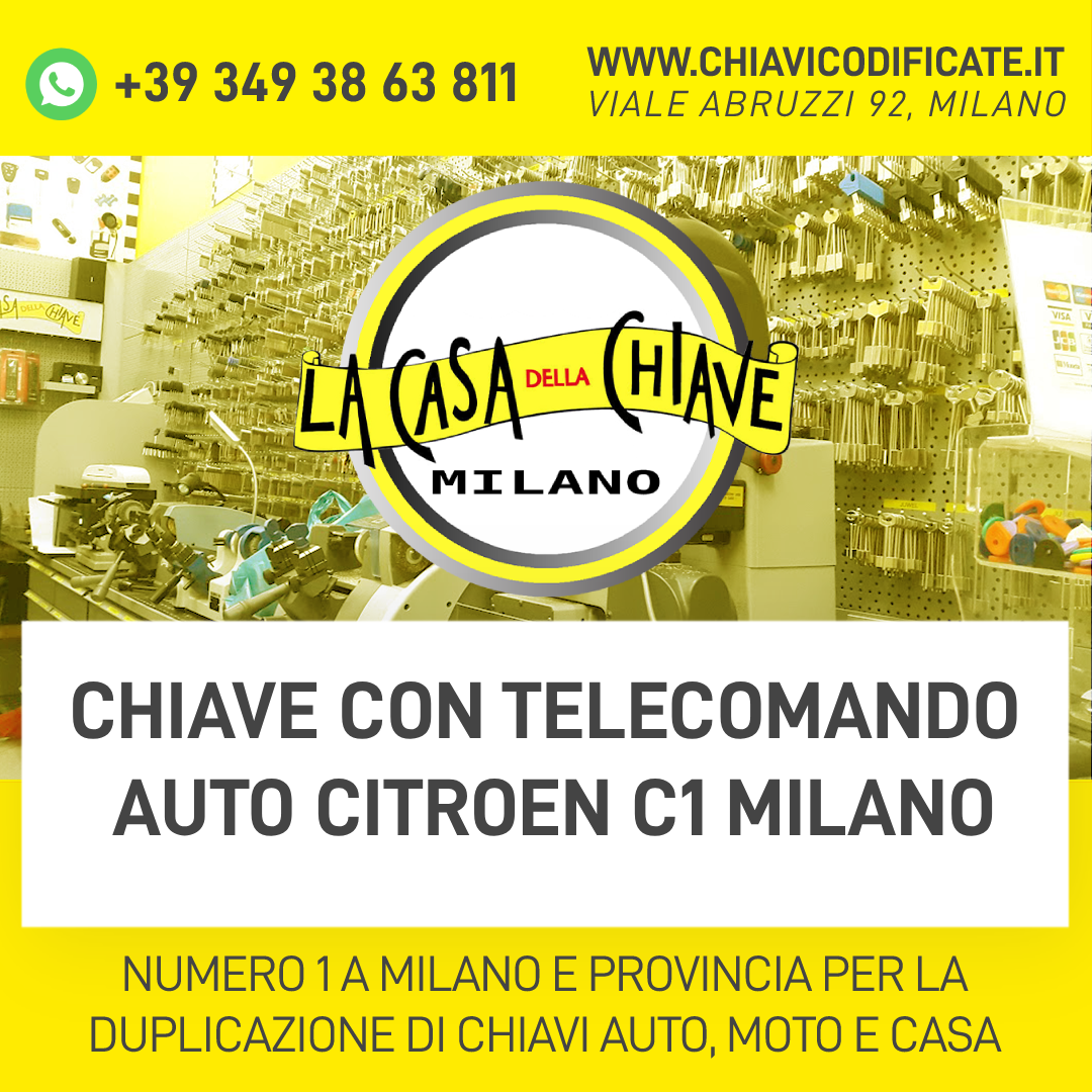 CHIAVE CON TELECOMANDO AUTO CITROEN C1 MILANO