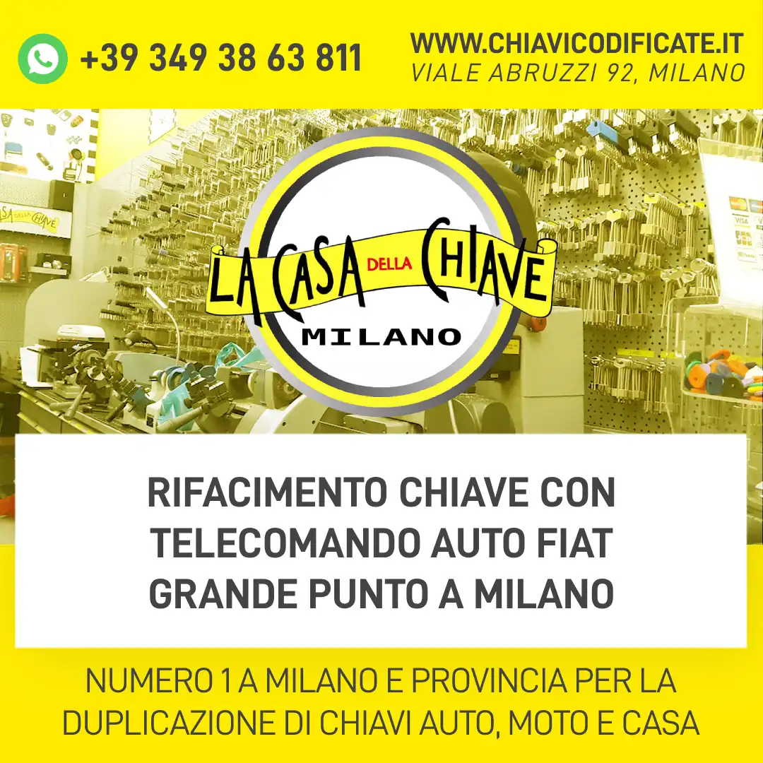 RIFACIMENTO CHIAVE CON TELECOMANDO AUTO FIAT GRANDE PUNTO A MILANO