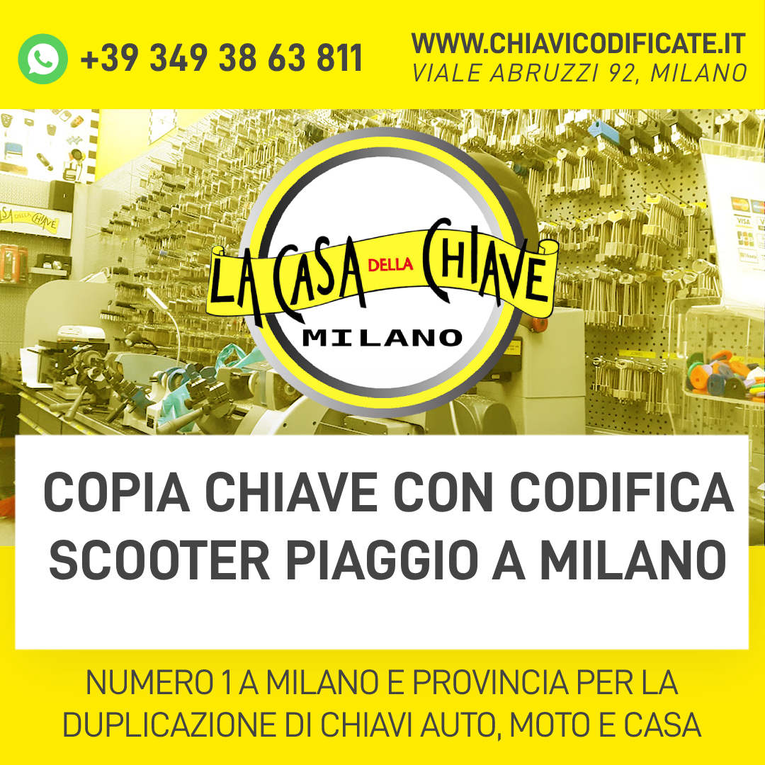 Copia chiave con codifica scooter Piaggio a Milano