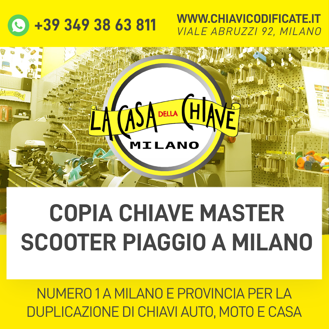 Copia chiave master scooter Piaggio a Milano