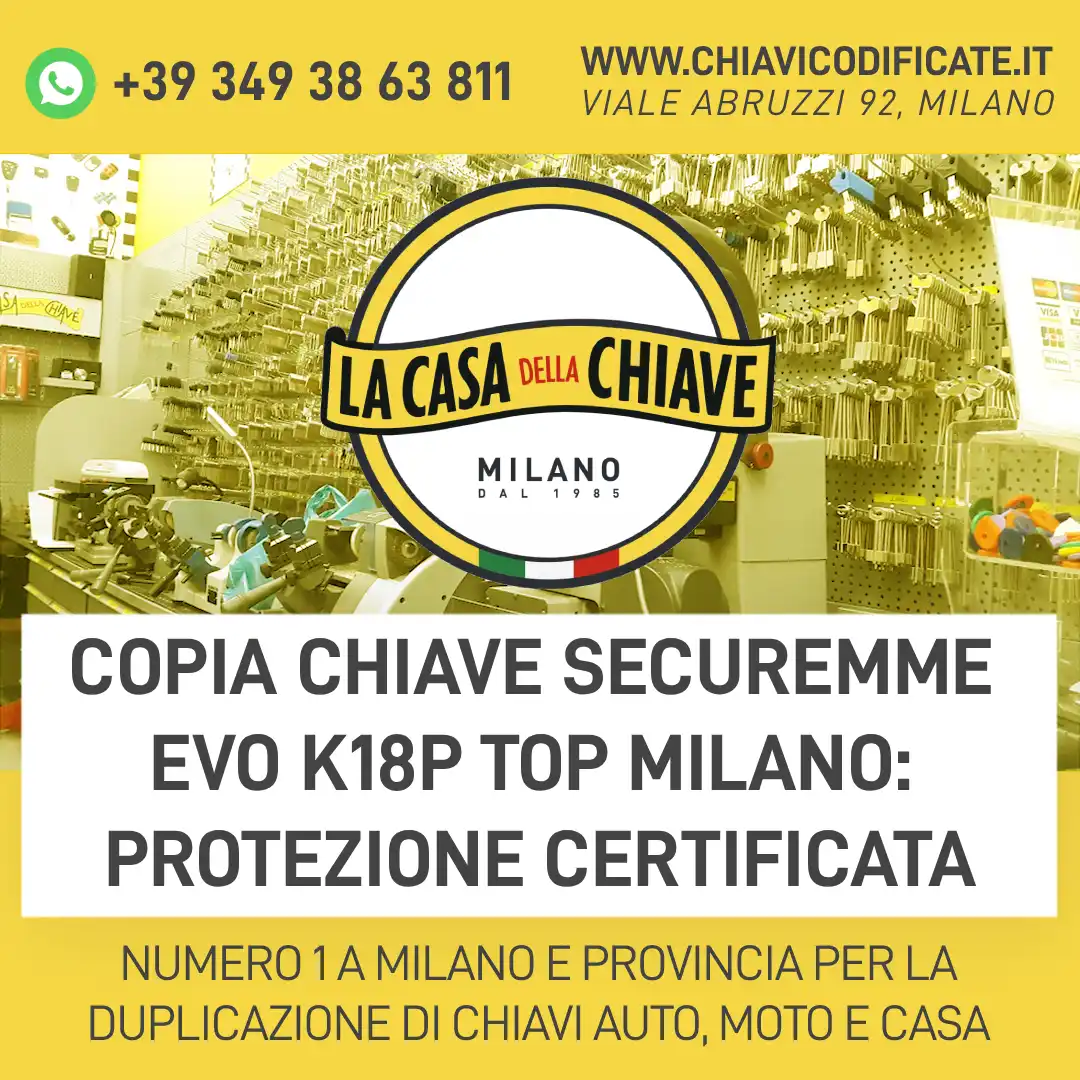 Copia Chiave Securemme EVO K18P TOP Milano: protezione certificata