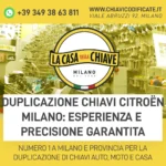 Duplicazione Chiavi Citroën Milano: esperienza e precisione garantita