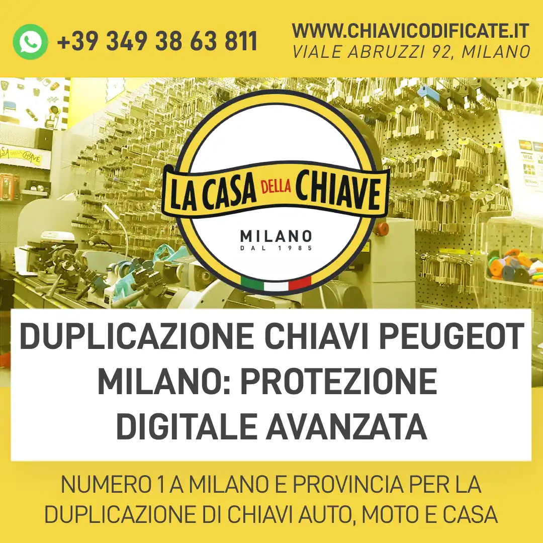 Duplicazione Chiavi Peugeot Milano: protezione digitale avanzata